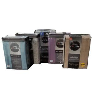 Living Colors 320 Thread Count All-Cotton Satin Stripe 4-Pc Sheet Set Size KING